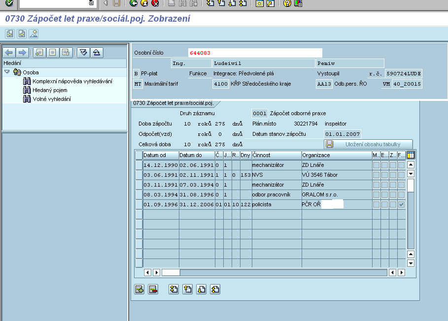 UTB ve Zlíně, Fakulta aplikované informatiky, 2013 88 0730 Zápočet let praxe Obrázek č.