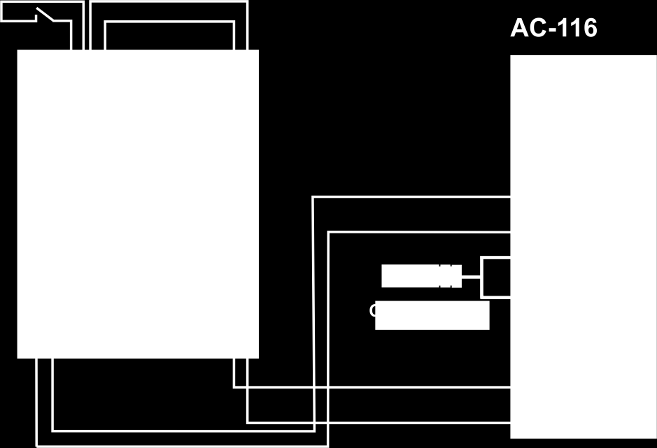 Aplikační doporučení pro AC-116 4. Propojení AC-116 s GD-02-DIN Použití Řešení pro hlášení poruchových stavů AC-116 a přepnutí do pohotovostního (Stby) módu.