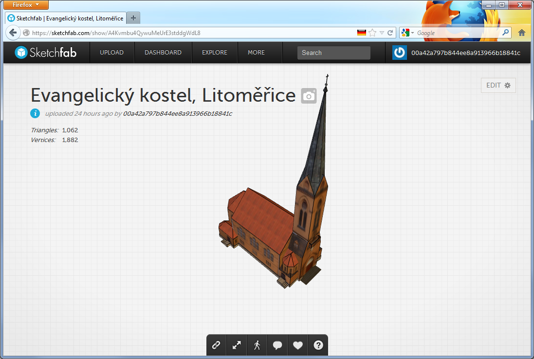 Technologie interaktivní prezentace Sketchfab webová databáze prostorových modelů 3D
