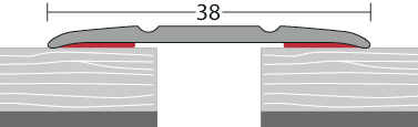 Pøechodový profil plochý o šíøce 35 mm s upevnìním šrouby nebo samolepící. Je vhodný pro pøechod podlah o stejné výšce. Zátìž barv a délk a k at.è íslo k è /k s délk a k at.