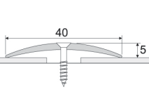 1AL profily PØECHODOVÉ / samolepící a šroubovací 3 AL profily PØECHODOVÉ / samolepící a šroubovací Pøechod 40 mm, oblý (šroubovací, samolepící), nivelace do 6 mm Pøechodový profil oblý o šíøce 40 mm