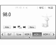 104 Rádio Aktuálně přijímaná rozhlasová stanice je indikována symbolem l vedle názvu stanice.