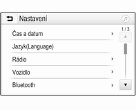 Úvod 95 NASTAVENÍ Vyberte možnost NASTAVENÍ a otevřete nabídku pro různá systémová nastavení, například pro deaktivaci Zvuková odezva dotykového tlačítka.