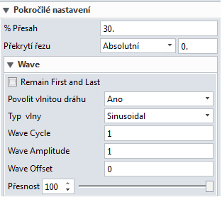 3. Nové nastavení Vlnový vzor v Z úrovni Může být použito na leštení kamenů.