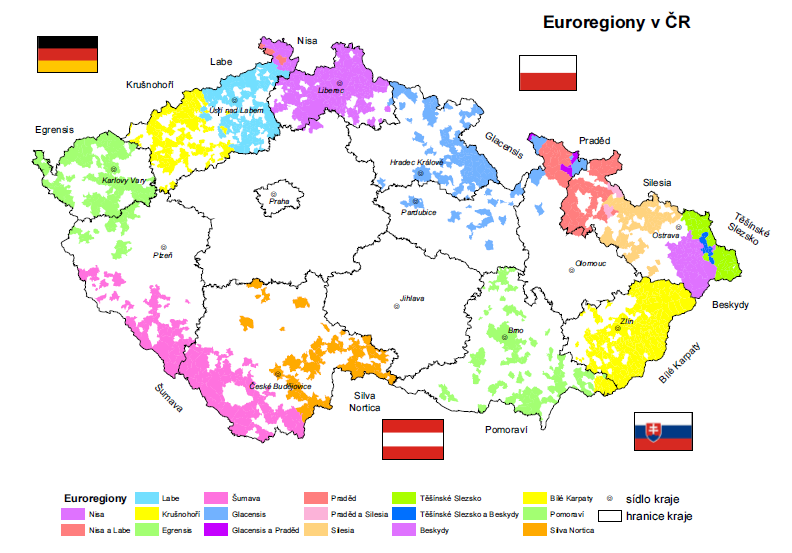 Obrázek č. 2: Euroregiony v ČR Zdroj: ČSÚ, 2007 5.4 ČESKO-POLSKÉ VZTAHY Česko-polské vztahy mají tu výhodu, ţe mohou čerpat ze společných historických zkušeností a ze společných či podobných zájmů.