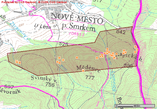 Geologie, geomorfologie, nerostné suroviny Číslo Název Katastrální území Druh díla Hlavní surovina Klíč 25 Štola Katarina I Nové Město pod Smrkem Štola Cín-wolframová ruda 2848 26 Štola Katarina II