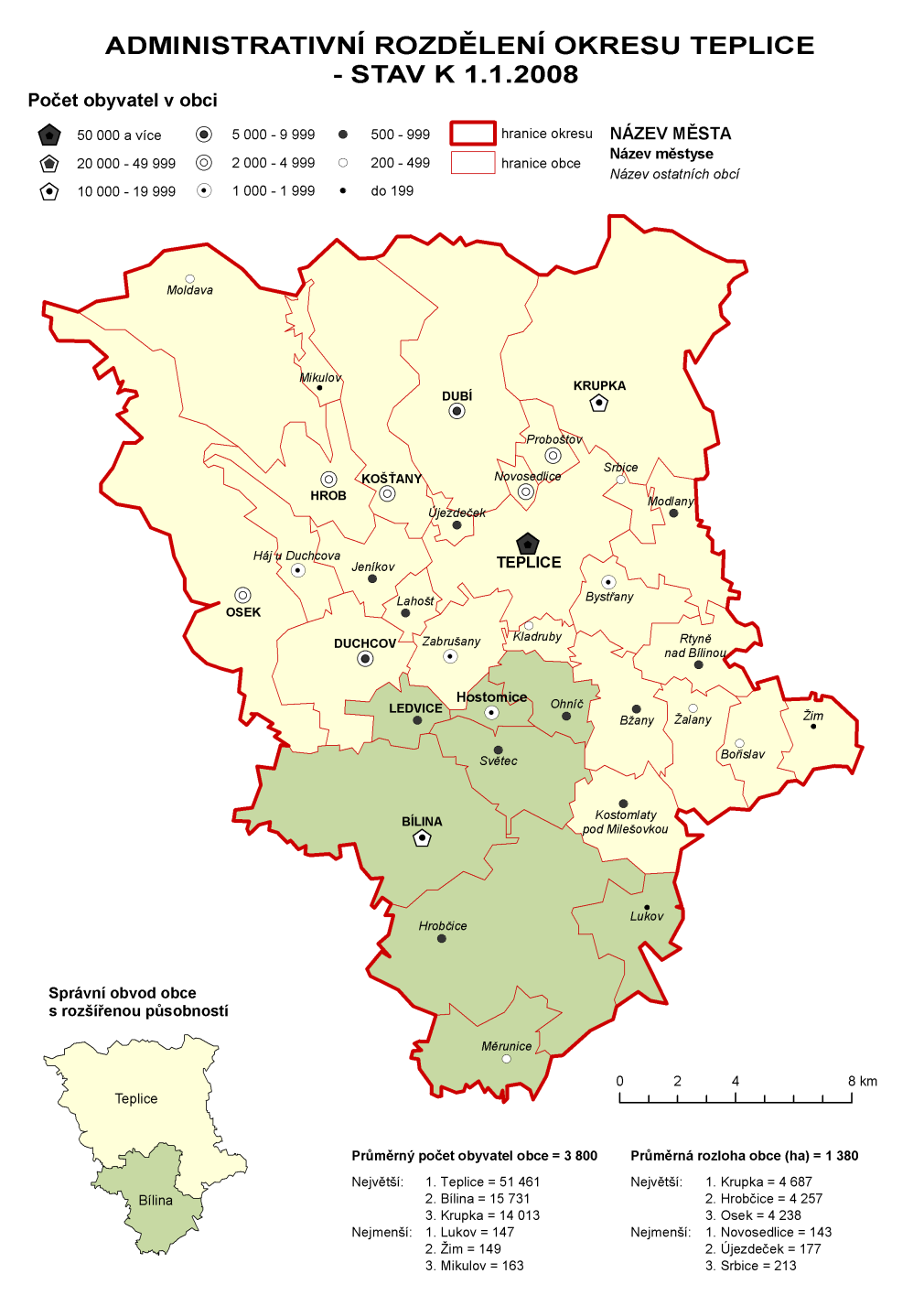 4.2.7 Region Teplicko Rozloha 469,12 km 2 Počet obyvatel 128 815 Počet obcí celkem 34 Počet obcí III. typu 2 Komunitní plán/y: 2.
