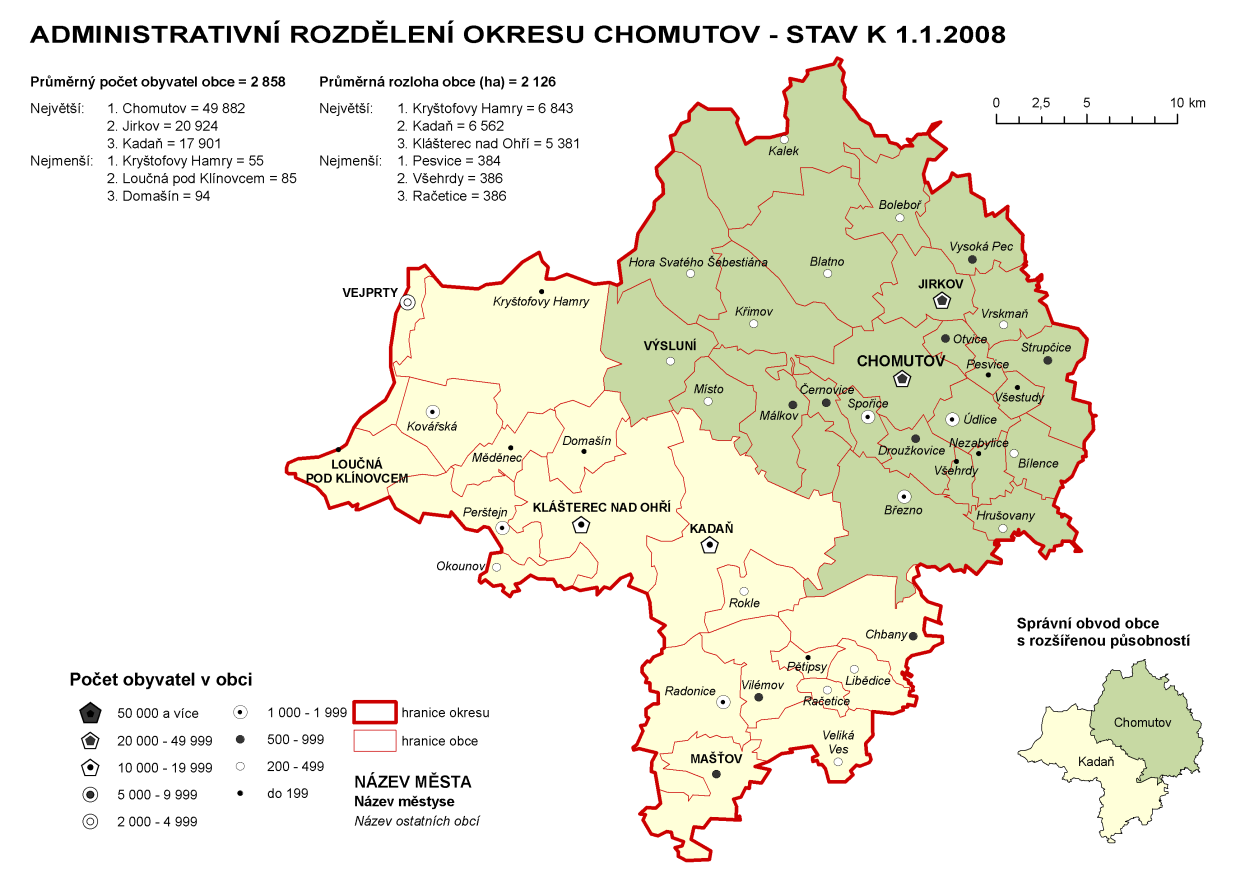 4.2.2 Region Chomutovsko Rozloha 935,3 km 2 Počet obyvatel 124 963 Počet obcí celkem 44 Počet obcí III.