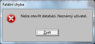 6 BankKlient Činnosti a chyby při práci se systémem Během používání aplikace mohou vznikat různé chybové stavy: 1. Při startu požadavek na přihlášení k databázi Nelze otevřít databázi.