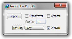 Bdy d - zapnutý přepínač zajistí imprt bdů v zadaném rzsahu PORCIS - zapnutý vypínač zajistí imprt bdů s daným přadvým číslem k.ú.