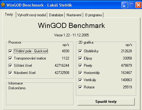 Obrázek 33 Aplikace WinGOD Benchmark Dr. Hardware 2009: Dr. Hardware 2009 slouží pro testování a detekci komponent v PC.