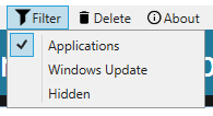 Filtr Filtr Již po prvním spuštění aplikace a uložení stavu systému, můžete použít filtr pro zobrazení informací zjištěných ve vašem systému.
