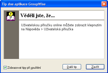 Seminář Novell GroupWise Tipy dne