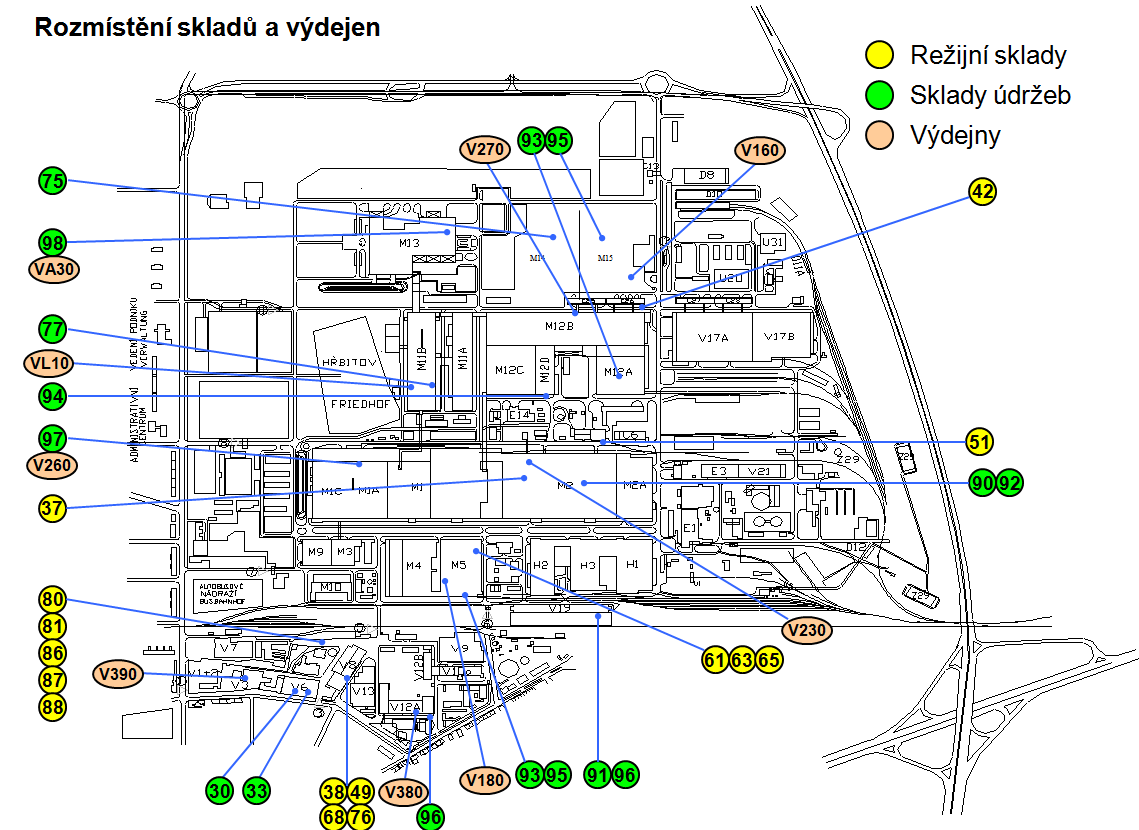 3 Skladování ve ŠA ŠA je vlastníkem více než šedesáti skladů, které se nacházejí v závodech Mladá Boleslav, Vrchlabí a Kvasiny.