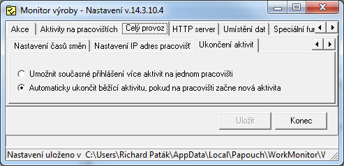 Workmonitor W o r k S e t C e l ý p r o v o z N a s t a v e n í I P a d r e s p r a c o v i š ť Pokud jsou v nastavení jednotlivých pracovišť u zařízení vyplněny MAC adresy, lze použít zjišťování IP