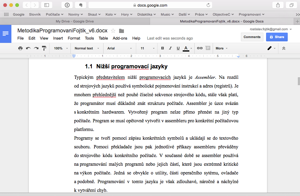 Synchronizace dat, práce s dokumenty Obrázek 25 - Google Docs 3.