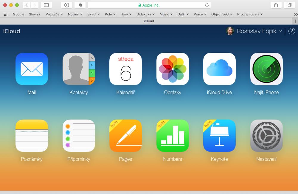 Synchronizace dat, práce s dokumenty Obrázek 26 icloud Obrázek 27 - icloud Drive na notebooku s