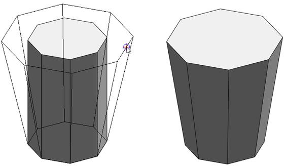 3D objektu nebo 3D plochy zadáním vzdálenosti; hrany musí ležet v jedné úrovni.