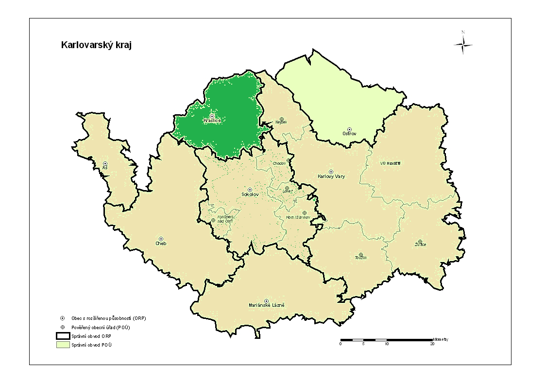 Správní oblast Jedná se o menší oblast Karlovarského kraje. Tato oblast se rozkládá v severní části Karlovarského kraje. Tato oblast sousedí na severu se státní hranicí s Německem.
