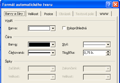 Při umísťování objektu můžeme měnit jeho velikost; při stisknutém tlačítku Shift se zachovává poměr stran.