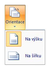 dispozici je na výběr také poslední pouţitý formát okrajů stránky. Při otevření nového dokumentu se automaticky nastaví normální rozloţení. Obr.