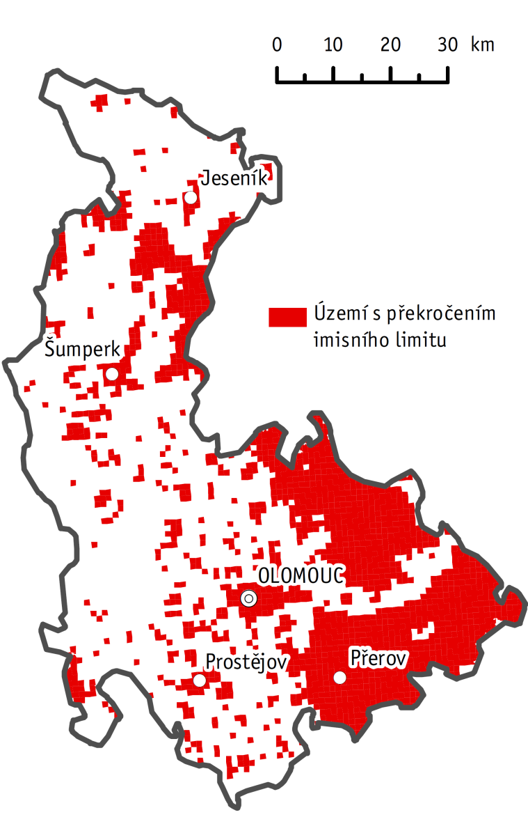 2.2 Kvalita ovzduší Olomoucký kraj se řadí mezi kraje se zhoršenou kvalitou ovzduší, přičemž prioritními kategoriemi znečišťování je spalování pevných paliv pro potřeby výroby tepla a elektřiny,