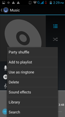 PŘEHRÁVÁNÍ HUDBY 1. Zvolte Seznam aplikací > APPS tab > Hudba. 2. Zvolte Sklady a zobrazí se všechny skladby uložené v telefonu. 3.