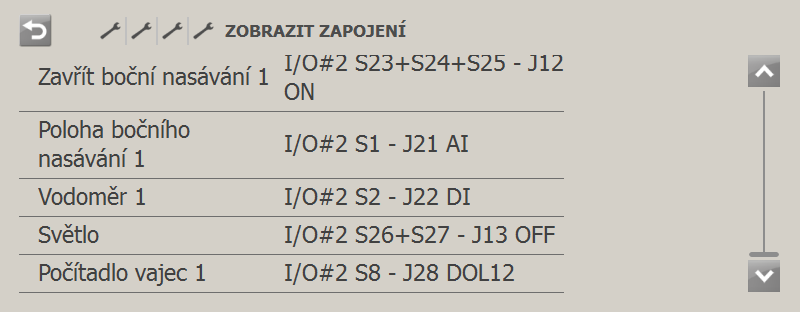 Schémata zapojení a kabeláže 15 7 Zapojení v menu Instalace ve stájovém počítači Připojovací svorky v počítači jsou univerzální, což umožňuje připojit k jednotlivým svorkám různé součásti.