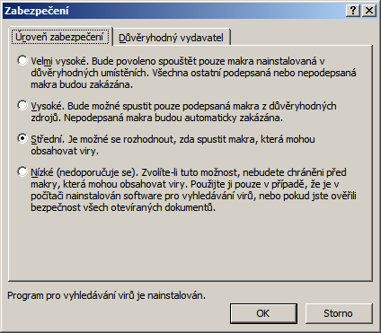 Obrázek č. 5 Zabezpečení Článek 10 List Ubytovatel a import dat (1) Po spuštění UbyData_17.xls se v listu Ubytovatel mohou nastavit parametry Zkratka, Název ubytovatele atd.