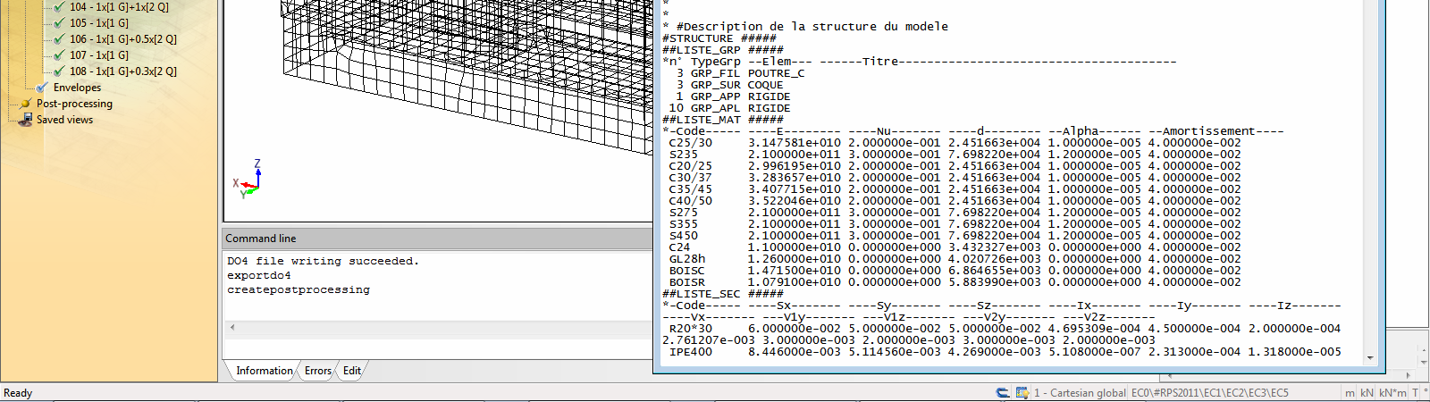 Export výpočetního modelu do formátu DO4 Pomocí Advance Design 2013 je možné exportovat výpočetní model se sítí do formátu DO4: Opravy Opravy problému v listech tvaru se zobrazováním stupně využití