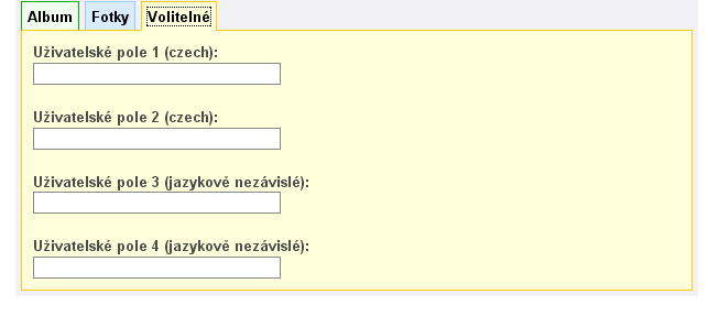 Obr. 5 Náhled na okno pro vytvoření nového alba Po zadání příslušných údajů nového alba stačí kliknout na tlačítko Uložit.