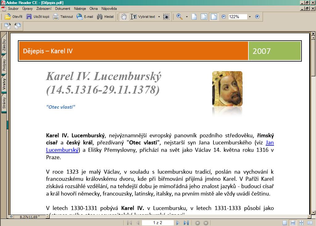 Dokument převedený do formátu PDF si můžete prohlédnout např. prostřednictvím aplikace Adobe Reader - viz Obrázek 14 Obrázek 14 9.