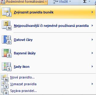 Pruh karet rozbalil další klávesové zkratky. V případě podmíněného formátování můžete použít klávesu L pro zobrazení podrobností funkce podmíněného formátování. viz Obrázek 18.