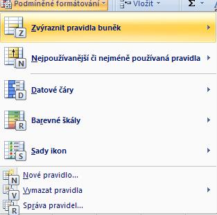 Pruh karet rozbalil další klávesové zkratky. V případě podmíněného formátování můžete použít klávesu L pro zobrazení podrobností funkce podmíněného formátování. viz Obrázek 18.