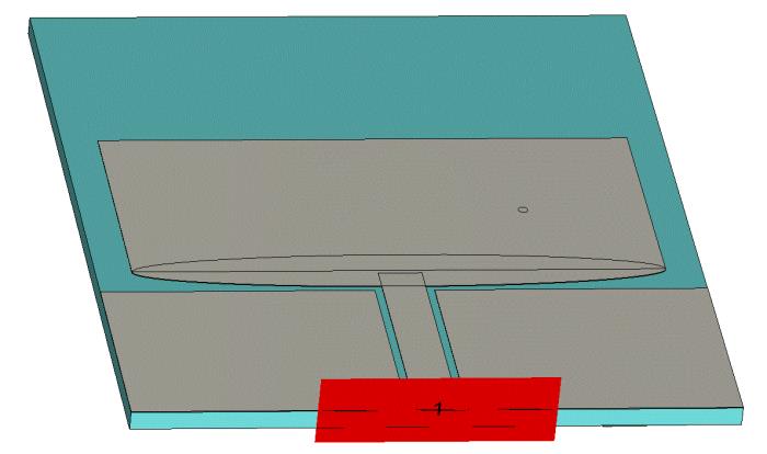ramenem monopólu a zemní plochou. V zemní ploše je navrženo koplanární vedení, jež anténu napájí. Můžeme nalézt mnoho kalkulátorů, které za zaobírají návrhem koplanárního vedení.