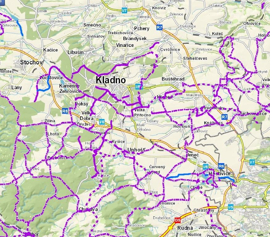 Mapa 25 Stávající cyklistická