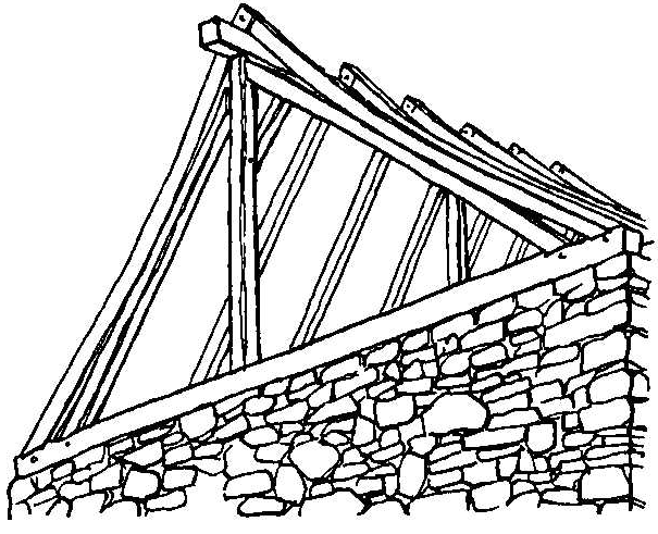 polosochová konstrukce archaická (u sloupové stavby) polosochová konstrukce tesařská (krov na vosla, na kobylu )