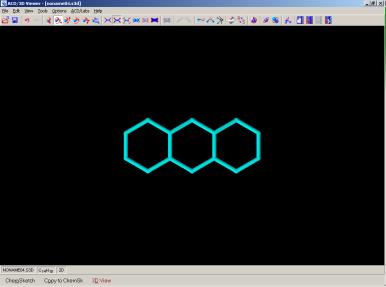 Nespornou výhodou je moţnost optimalizace kreseb molekul v podobě 2D nebo 3D a navíc pro variantu 3D je program ChemSketch doplněn podprogramem ACD/3DViewer.