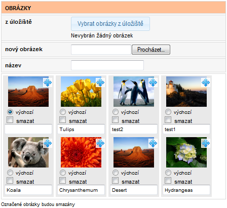 5.b Fotogalerie Pomocí modulu fotogalerie můžete vytvářet složky obsahující fotografie. Každá složka obsahuje Název, lze doplnit pro SEO stručný popis a klíčová slova.