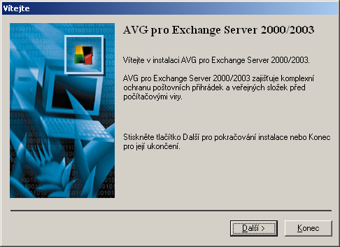 4. AVG E-mail servery - instalace Jakmile dokončíte úspěšně instalaci AVG, spustí se instalace zvoleného e-mail serveru: Poznámka: Mechanismus antivirové ochrany je pro Kerio MailServer integrován