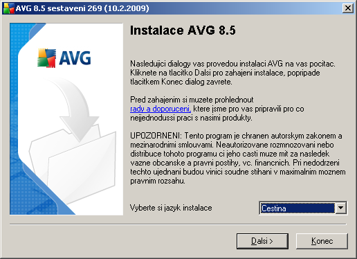 3. Instalační proces AVG Pro instalaci AVG na váš počítač potřebujete aktuální instalační soubor.