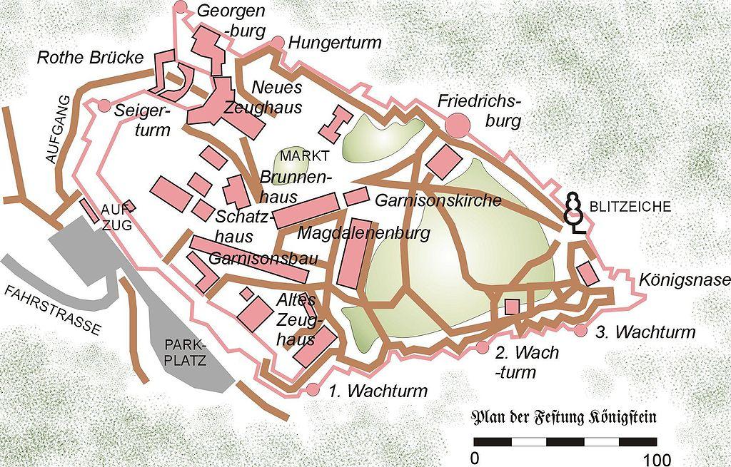Obrázek 3: Pevnost Königstein [24 Zámek Moritzburg původně renesanční lovecký zámeček patřící vévodovi Mořici Saskému z roku 1542, byl přestavěn na barokní lovecký zámek a letohrádek.
