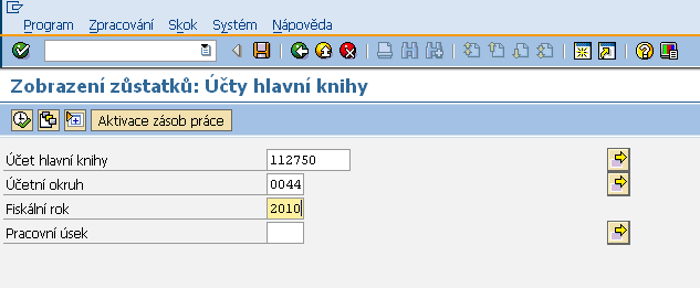 Zdroj: interní systém SAP 2.000,00 2.000,00 2.000,00-2.000,00- Obr. 25 - Transakce F.01 výsledné zobrazení FS10N V systému SAP je možno využít také transakce FS10N.