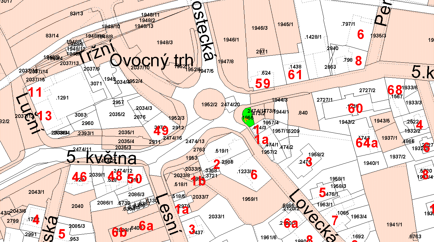 B) 6. nesouhlas s prodejem celé nebo části p.p.č. 1955 o výměře 93 m 2 v k.ú. Jablonec nad Nisou ve vlastnictví statutárního města Jablonec nad Nisou a se směnou tohoto pozemku za p.p.č. 755/210 o výměře 14 m 2 a části p.