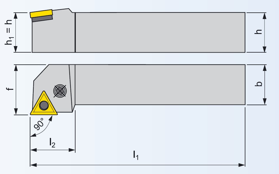 List 45 PTFNR/L Geometrie a použití nože: Tab.