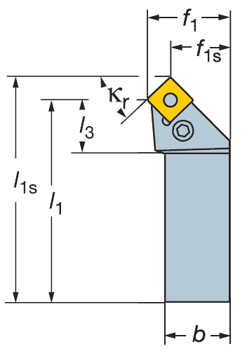 List 51 PSSNR/L Geometrie a použití nože: Úhel nastavení: κr = 45 Tab.