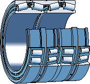 jehlová klec utěsněné jehlové ložisko f) kuželíková ložiska zpravidla jsou konstruována jako rozebíratelná, na vnitřním a vnějším kroužku mají kuželovou oběžnou dráhu, v níž jsou uspořádané kuželíky