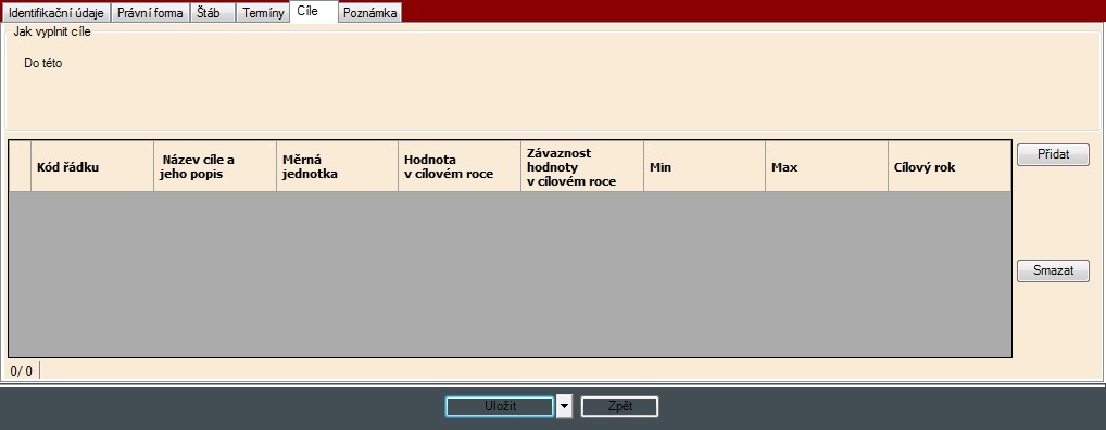 Kód řádku Povinná položka. Vyplňte patřičné kódy řádku z číselníku kódy harmonogramu. Termín zahájení Povinná položka. Vyplňte termín, kdy byla určitá hodnota harmonogramu zahájená.