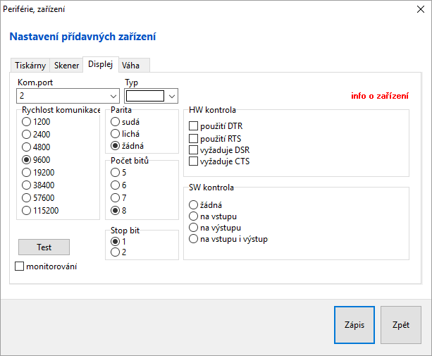 Rozšiřujícím zařízením může být např. druhý monitor, který v horní 1/4 obrazovky emuluje zákaznický displej a v dolní 3/4 obrazovky jsou vyhrazeny pro uživatelskou reklamu, informace apod.