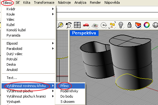 Příklad 3: Nakreslete libovolnou uzavřenou rovinnou křivku a vedle vytvořte její kopii.